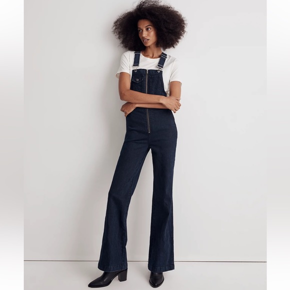 Madewell Pants - NWT Madewell High-Rise Loose Flare Overalls in Ashlane Wash 2